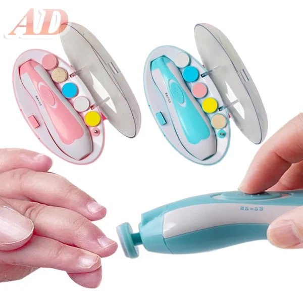 Electric Baby Nail File Nail Clipper Toddler Toenail Care Set Nail Scissors Blue Pink Boys Girls Safe Not To Hurt Baby Hands - Image 2