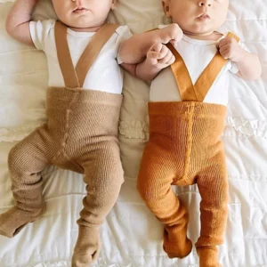 0-3Years Tights For Girls Suspender Pantyhose Casual Tights for Boys with Shoulder Strap Knitted High Waist Legging Spring 2024