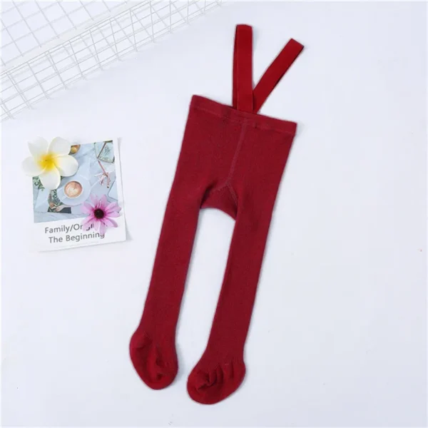 0-3Years Tights For Girls Suspender Pantyhose Casual Tights for Boys with Shoulder Strap Knitted High Waist Legging Spring 2024 - Image 4