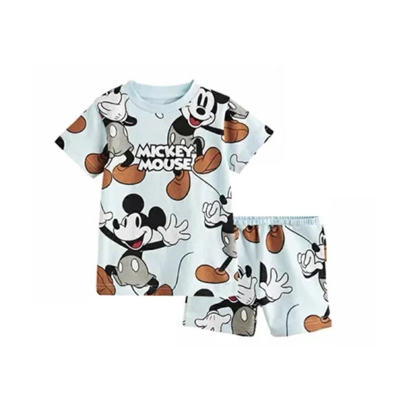 Donald Duck Full Print Outfit Kids Cartoon Tshirt+Shorts 2 Piece Set Boys Girls Cute Crewneck Short Sleeve Shorts Tracksuits - Image 2